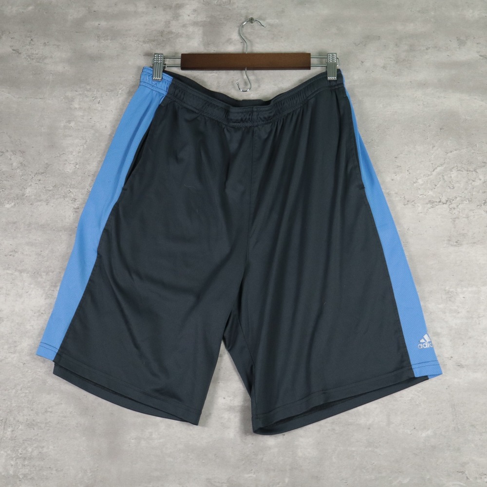 adidas climalite basketball shorts grey blue mens xl